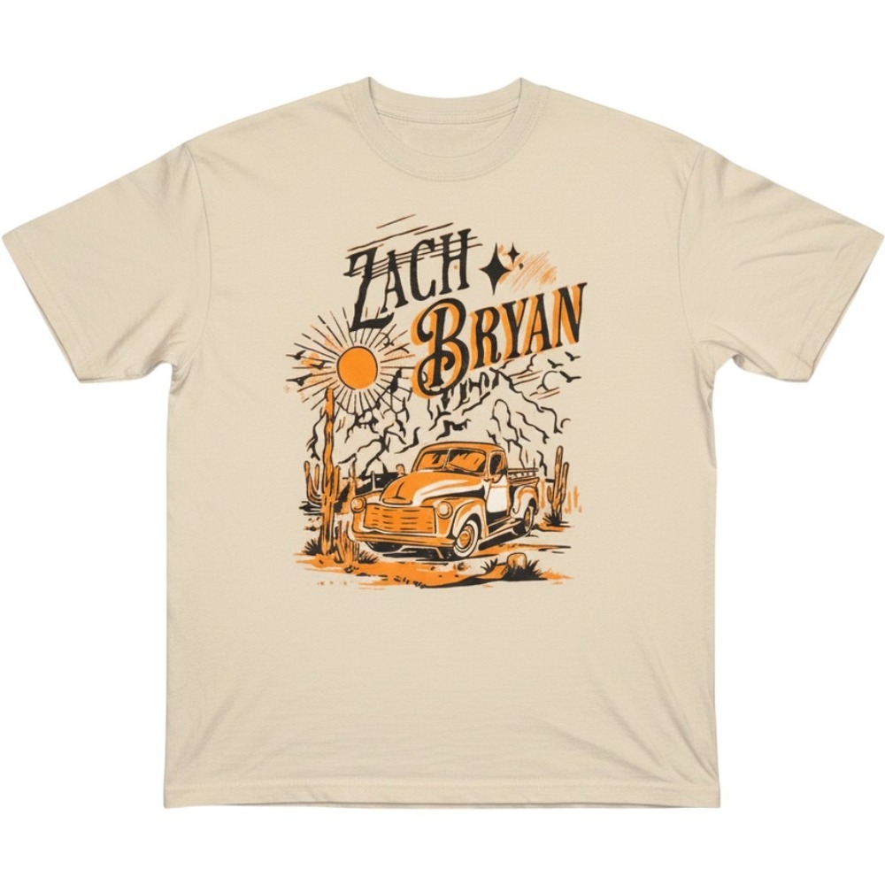 Zach Bryan T-Shirt Small Beige Something in the Orange Truck Graphic Tee